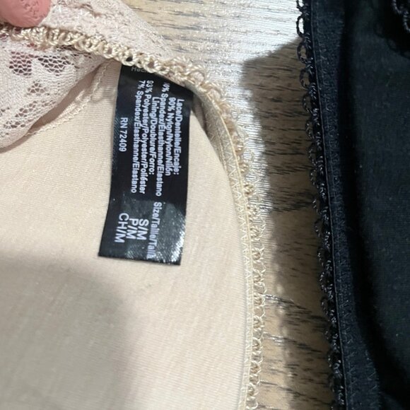 Rene Rofe Nordstrom Lot of 2 Lace Bandos Strapless Bras Padded Size S/M Black - Picture 3 of 3
